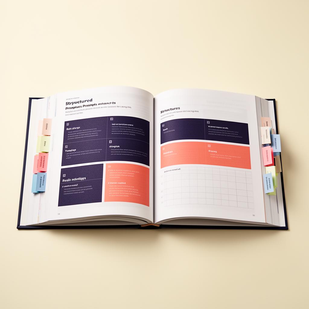 Preview of the MAX AI guide: structured prompt templates with color-coded category tabs